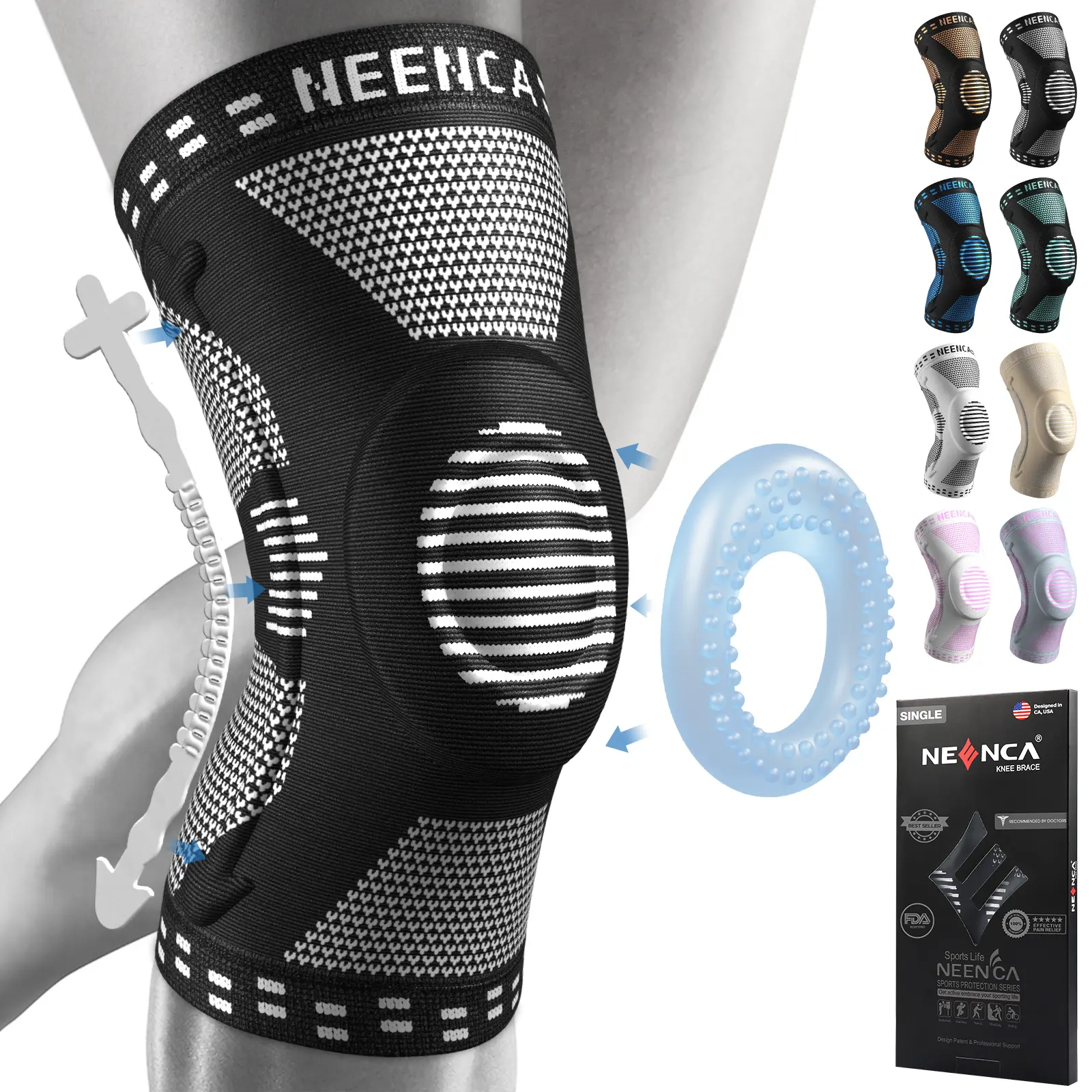 [NEENCA] workout sport Sports Knee Brace, cushioning and anti-collision knee support, suitable for wrestling, running, fitness, basketball, volleyball, and hiking.  Relieves knee pain. leg protector, outdoor gift.shop now. summerwins