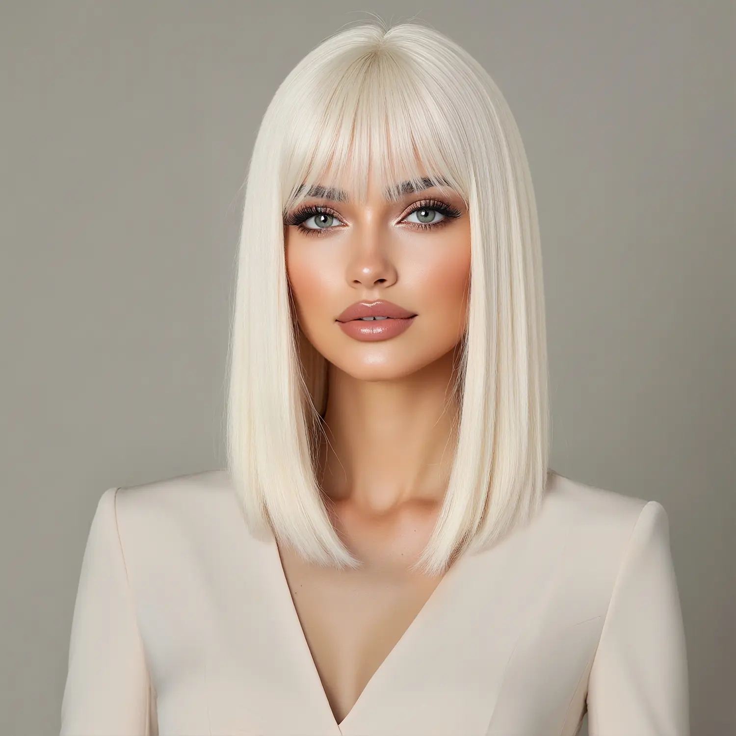 High Temperature Fiber Wig Cap with Bangs, Soft Synthetic Hair, Medium Long Hair Headpiece for Shopping, Dates, Festive Balls, Costume Wigs, Fun Wig, Party Wigs