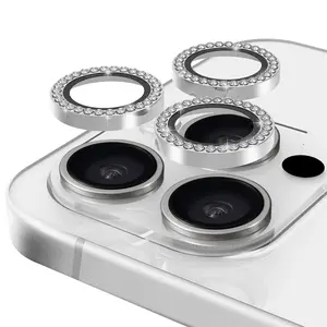 Casing Bee Camera Lens Protector Bling for iPhone Aluminum Diamond Protective Tempered