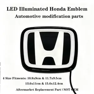 Dynamic LED Illuminated Emblem Light, Universal Fit for AllHonda Models, Front & Rear Glowing Logo Badge withAnimation, Car Exterior Modification Accessory Suitable forHonda Accord Fit Civic Odyssey CRV Car Logouminous LEDRear Tail Car Logo Light