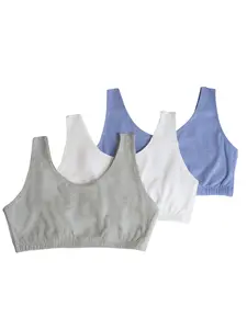 Fruit of the Loom Women's Tank Style Cotton Sports Bra, 3-Pack, Style-9012
