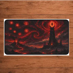 Barad-dur and Mount Doom Playmat Landscape With MTG Zones TCG CCG Gaming Anime Desk Mat Trading Card Gaming Mat