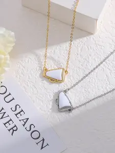 New 2026 World Cup Support Megaphone Necklace Cheerup Pendant Personalized Trend Cone Geometric Style