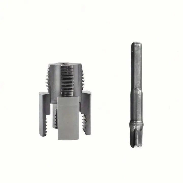 2Pcs 1/2"&3/4" PVC Pipe Thread Cutting Tool, 2-in-1 PVC Pipe Threader Kit, Carbon Steel Integrated Pipe Threader, Pipe Threading Tool Kit with Internal External Thread