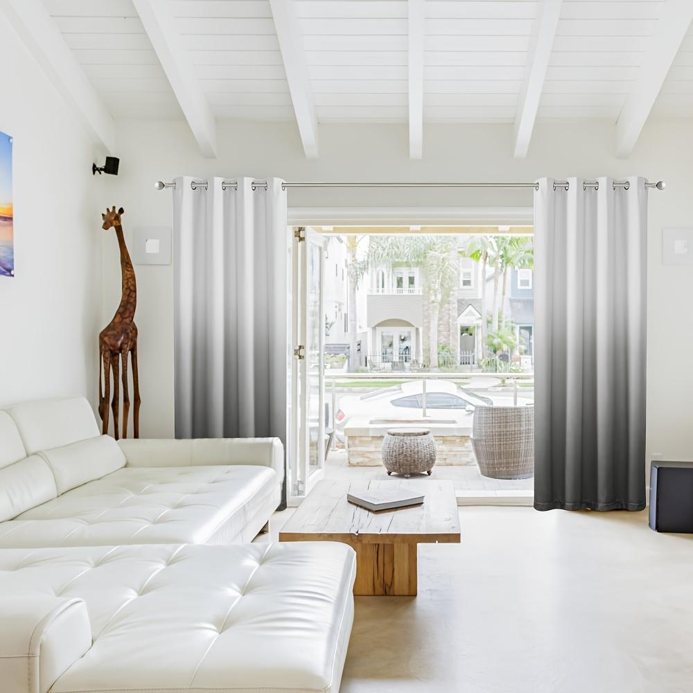 2 Panels Gradient Blackout Curtains, Grommet Thermal Insulated Window Drapes, Noise Reducing Gradient Curtains for Bedroom Living Room, Energy Efficient