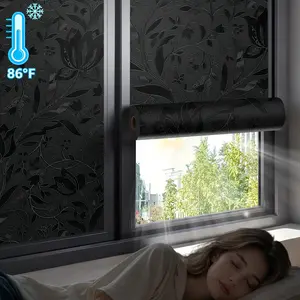 Tulip Pattern Removable Window Sticker, Decal Sticker, Decorative Decal, Privacy Film, Static Adhesive Glass Membrane, Insulated UV Protection, Door and Window Decor