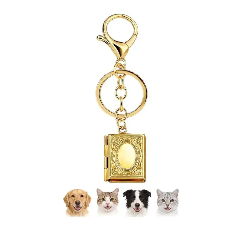 Veliora Gift B Locket Keychain Photo Keychains for Women Pet Memorial Keychain Cute Dog Memorial Gifts for Loss Of Dog Cat Bag Charm stud earring money bracelet jade