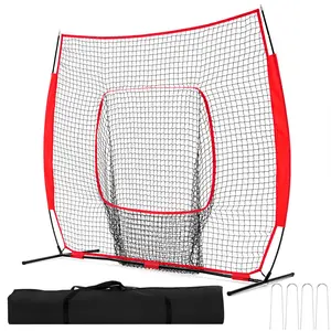 Baseball Softball Net 7x7 Ft, Collapsible Hitting Net For Pitching And Fielding, Quick Setup Under 2 Minutes, Durable Knotless Polyester With Steel Frame, Portable Backstop For Indoor Outdoor Training