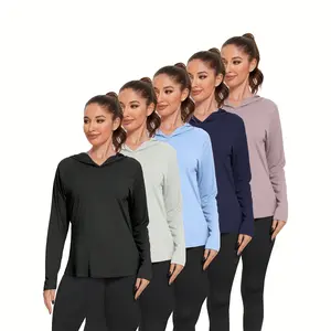 Cymebosilux 5 Pack Women's Long Sleeve Hiking Fishing Athletic Shirts Lightweight Long Sleeve