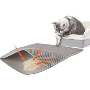 VEVOR Cat Litter Mat, 24x 15 in, Double - Layer Litter Box Mat, Non - Slip Urine - Proof Litter - Trapping Mats for Indoor Cats, Honeycomb Design, Soft on Paws, Washable Large Kitty Mats for FloorVEVOR Super Brand Day