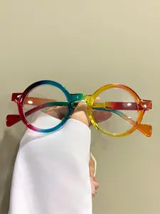 Simple Round Frame Glasses, Trendy Frames, Eyeglasses for Women & Men, Fashion Eyeglasses for Work, Daily Clothing Decor, Perfect for Student Daily Use