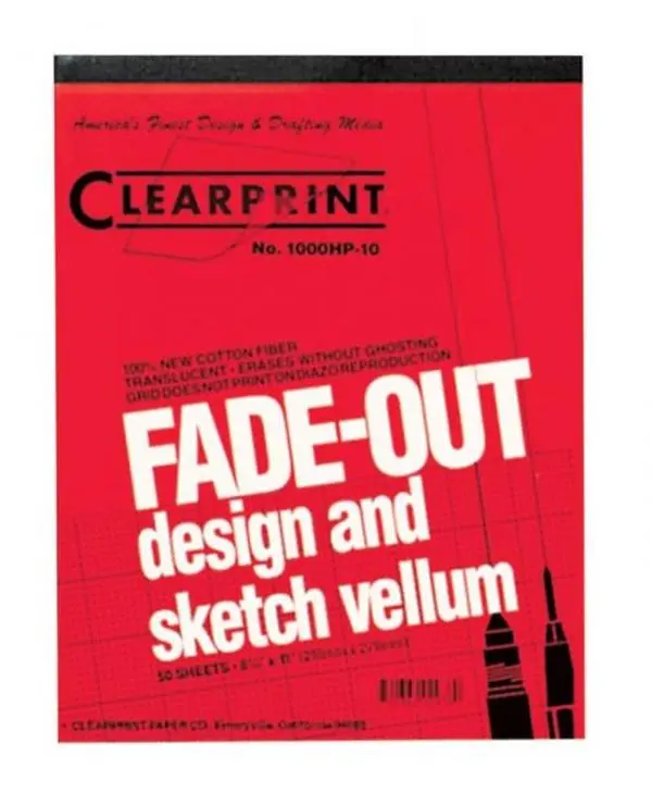 Alvin CP10001410 Vellum Paper, 8.5x11 in, 50 Sheets, 100% New Cotton Fiber, 16lbs, 68gms/meter², Archival Quality Strength, Drawable Characteristics, Pad