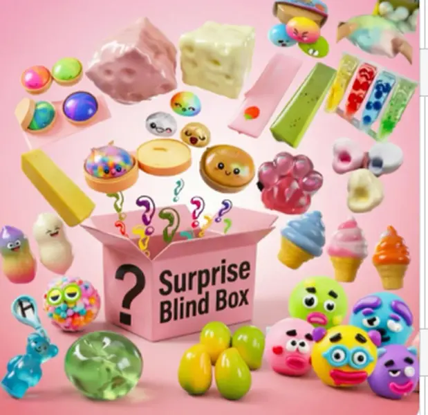 100+ Pieces Assorted Squishy Figures Blind Box Surprise Toy Slow Rising Soft Fidget Toys Featuring Moai Head Panda Rabbit Stress