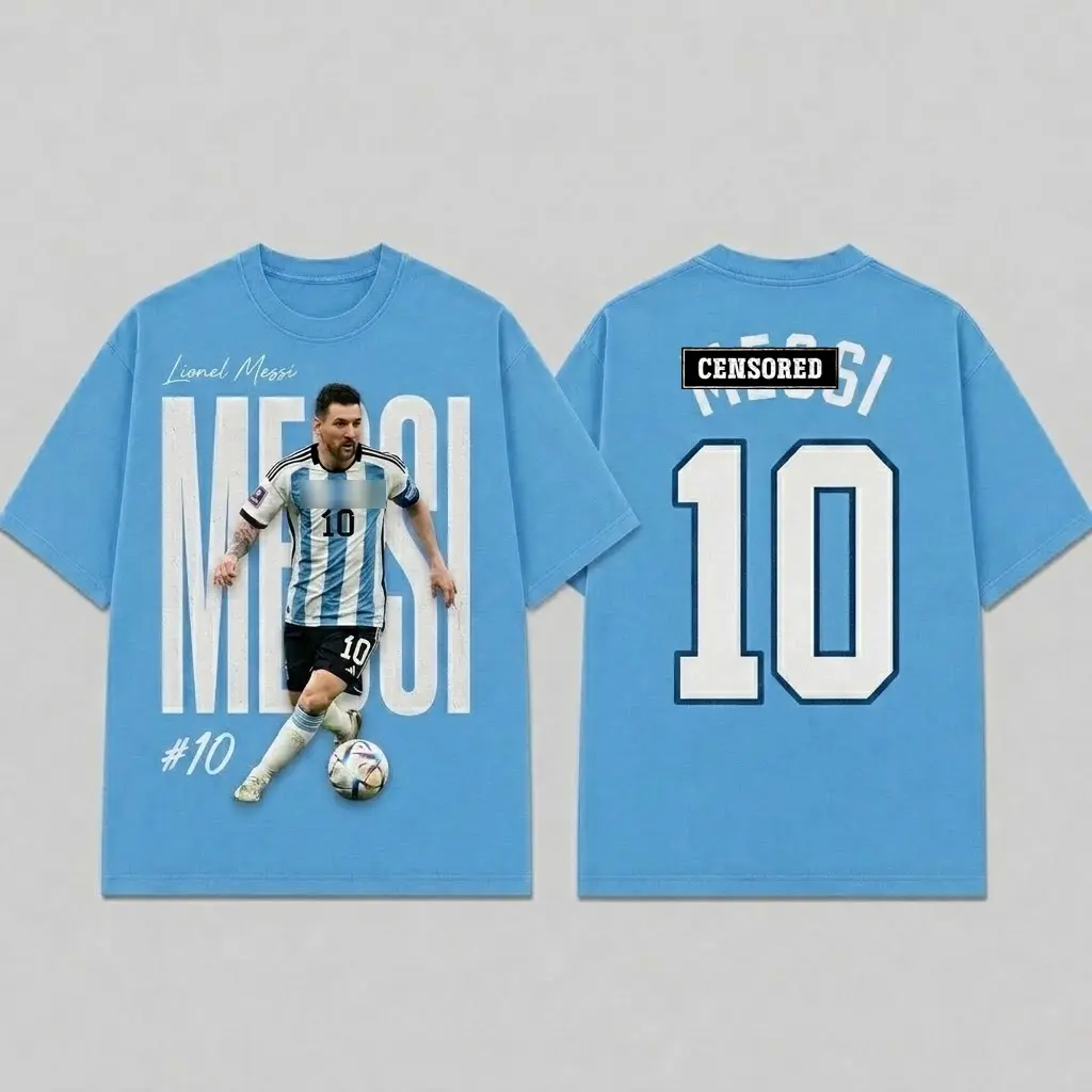 Ver 2 Messi Unisex 10 Oversized Cotton T-Shirt, Sunday Soccer Outfit, Soccer Kit , Soccer Graphic Tee, Vintage Football Tee, 2026 Soccer Fan Shirt, National Soccer Fan Tee, Soccer Legend Shirt