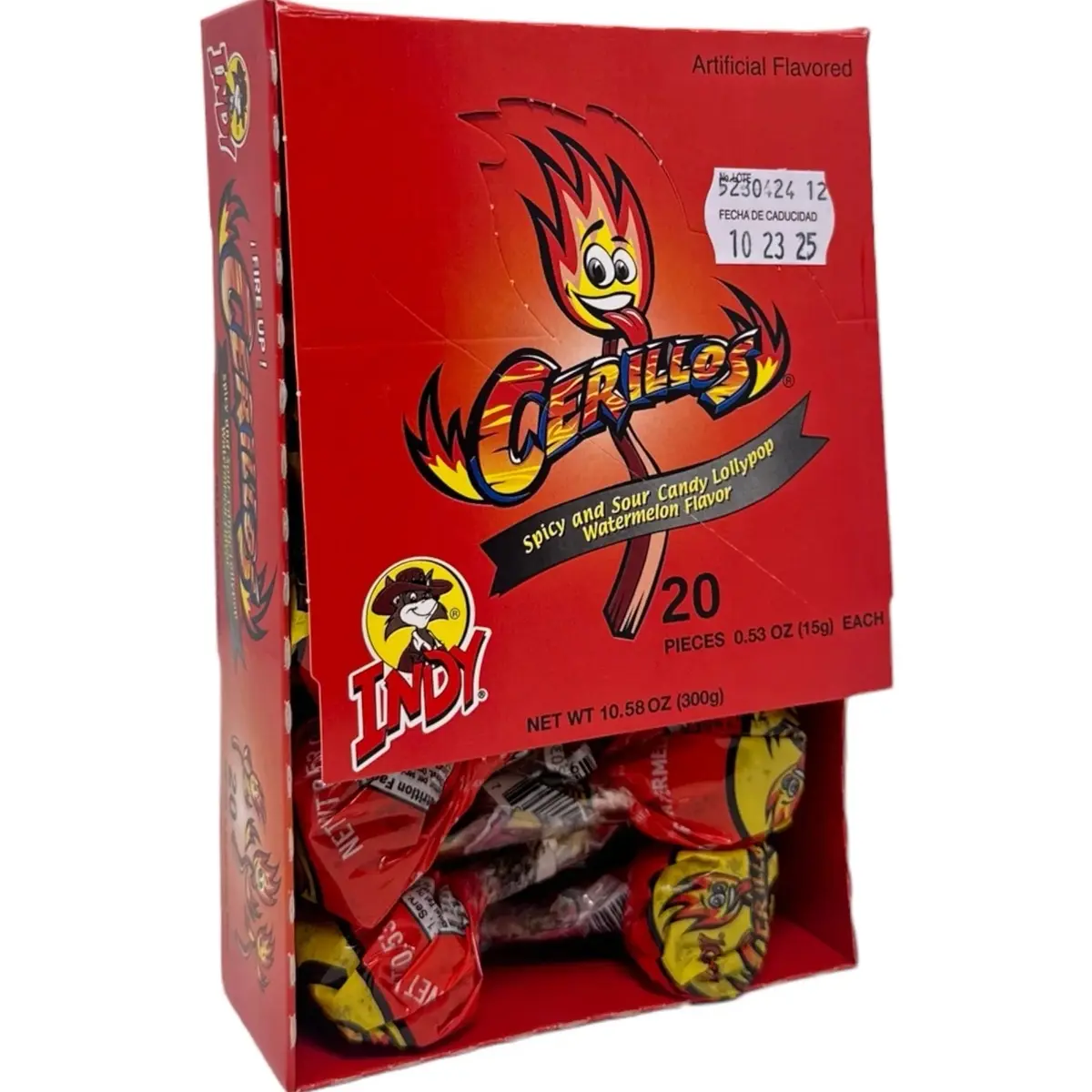 Indy Cerillos Spicy And Sour Lollypop (20 Pcs)