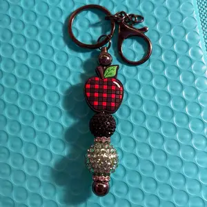 Custom Metal Bar Beaded Keychain