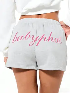 🔥Baby Phat Y2K Shorts | 2026 Hot Item, Pink Lettering and Cat Logo | Comfortable Adjustable Elastic Waist with Drawstring Fit | Women's Casual Shorts | Street Style Streetwear, Perfect for Summer, Everyday and Loungewear