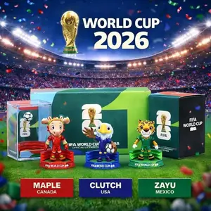 Official FIFA 2026 World Cup Mascot Set: USA Canada Mexico Soccer Collectible Figures (Maple, Clutch, Zayu)