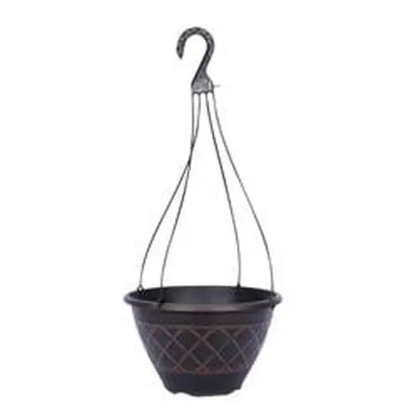 Southern Patio HDR-054825 Lacis Hanging Basket Planter, Brown - 12 in.