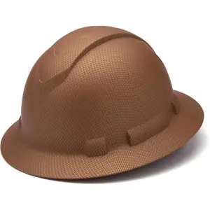 Full Brim Hard Hat 4 Point Ratchet Suspension Adjustable Fit High Density Polyethylene Construction hard hat for Workers with Replaceable Brow Pad