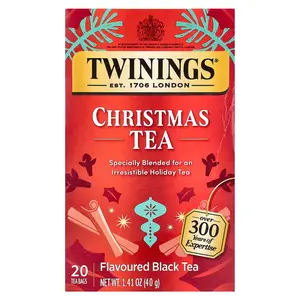 Twinings Flavored Black Tea, Christmas Tea, 20 Tea Bags, 1.41 oz (40 g)