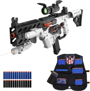 SOFITEN VIKTOR X,Toy Sniper Rifle with Tactical Vest, Safe Toy gun set with 120+ darts, Infrared flashlight, Foldable stock, Ideal for 8+ boys girls,birthday Gift, party, outdoorfun, Practice Toy, Easter Spring Father's day Gift