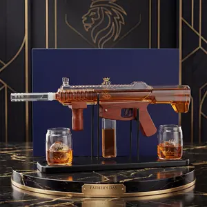 Father's Day Gifts, Kollea Whiskey Decanter Bottle Set, Detachable Liquor Glassware Decanter with Bullet-Shot-Shaped Cup, Cool Anniversary Birthday Gift for Him Husband, Military Present for Home Bar Drinking Utensils