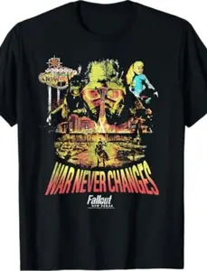 Fallout Video Game New War Never Changes Graphic Tee, Game Shirt, Gift T-shirt, Y2k, Unisex Cotton Top Menswear Womenwear Streetwear Cotton Comfort