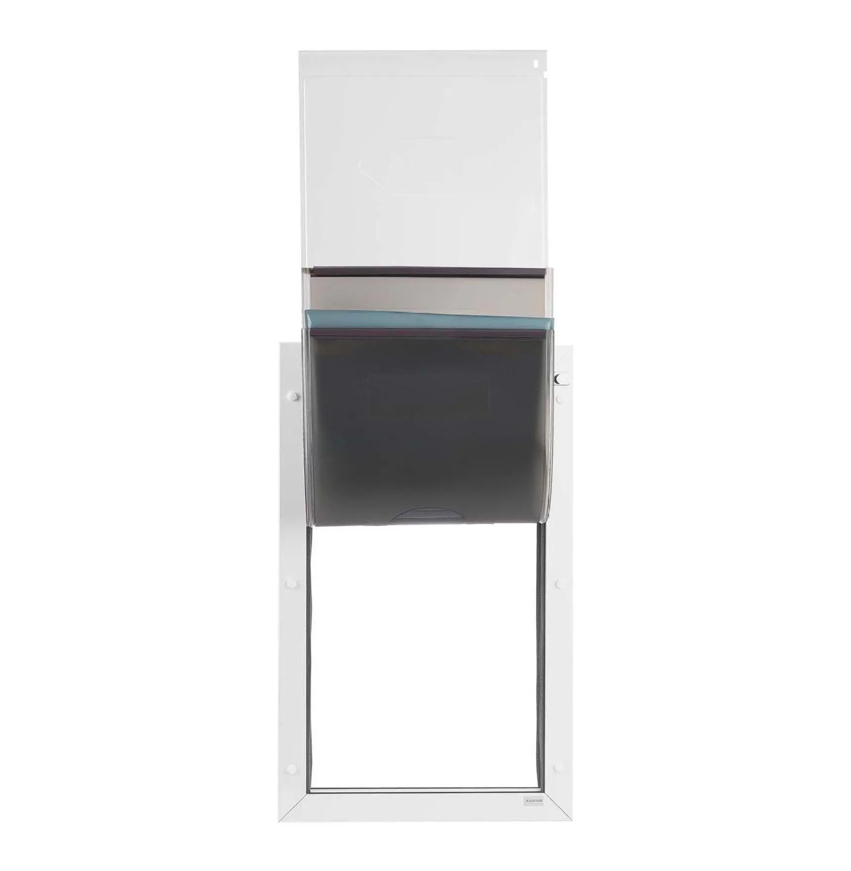 Dog Door for Door, X-Large with Magnetic Flaps & Metal Frame - Weatherproof Pet Door for Interior & Exterior Doors - Easy Install Doggie Door, White 3 Door Curtains Size XL