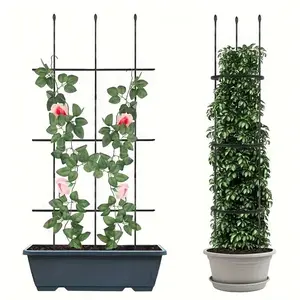 Garden Trellis, 2-In-1 Plant Cage & Grape Vine Support, Indoor Outdoor Potted Climbing Plants, Flowers Vegetables Tomatoes, Potting Stand