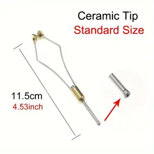 1pc Standard Size Ceramic Tip Fly Tying Bobbin Holder - Smooth Arc Mouth Fly Fishing Hook Tying Tool 11.5cm(4.53inch)