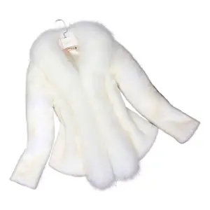 High Quality Faux Fur Coat Women's Fashion Warm Outerwear Fall Winter Short Jacket Imitation Fur Coats 4XL Overcoat Black White Womenswear Tops Fit Piece