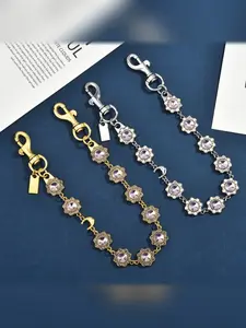 Vintage Oval Carved Rhinestone Bag Chain, Metal Crossbody Extender Strap, Women's Fashion Accessory, Style Trendsetter