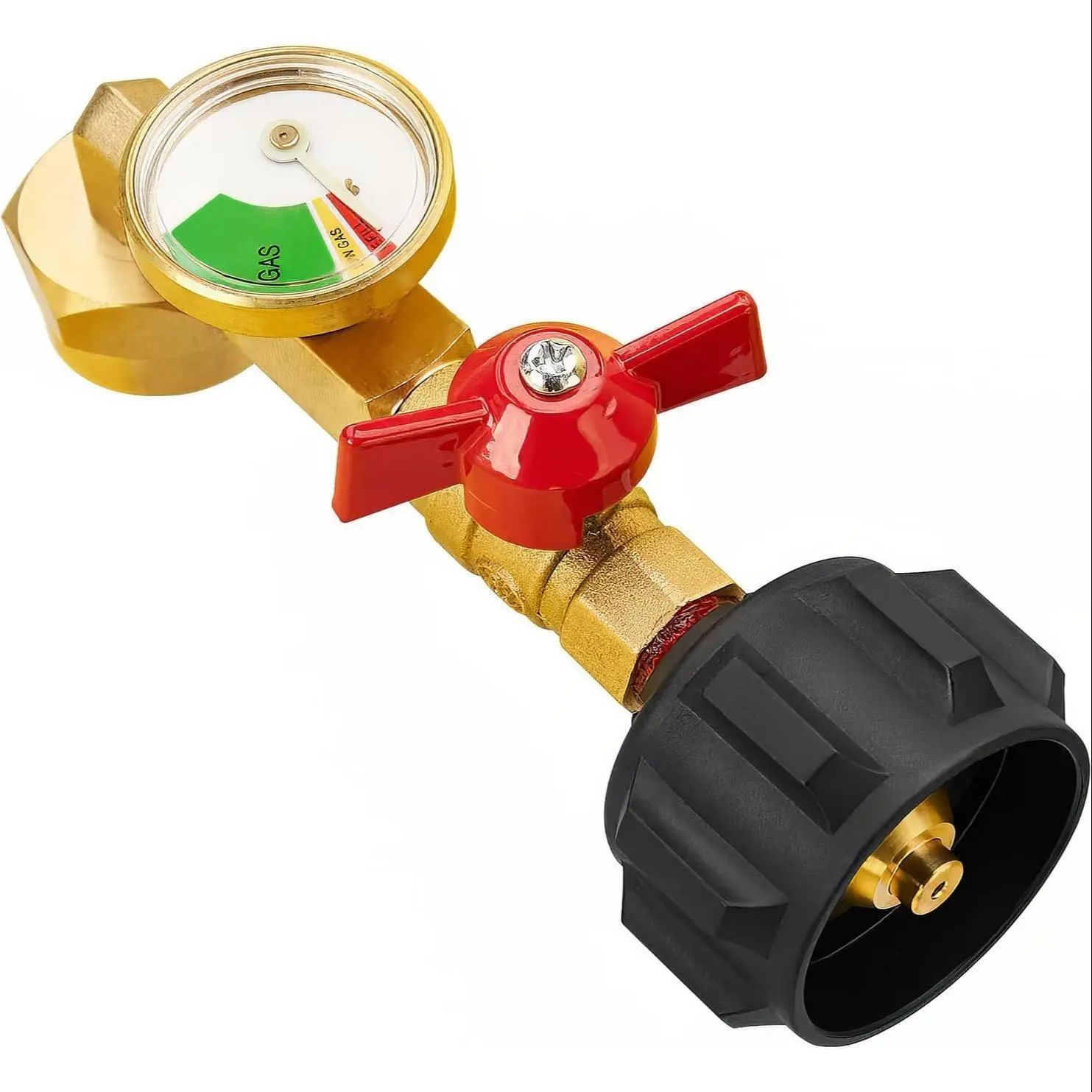 Propane Refill Adapter with Metal Ball Valve & Precise Filling Gauge, Fill 1-Lb Bottles from 20-Lb Tank, QCC1/Type1 Compatible, Fits Disposable Cylinders, Durable Outdoor Universal Accessory,back to school,back to school haul
