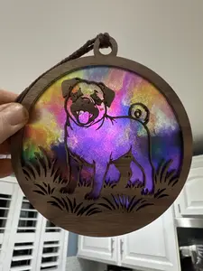 Pug Suncatcher for Sunny Window