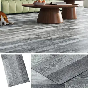 Grey Peel and Stick Tile 18-Pack 6x36 Reclaimed Wood Flooring Planks Bedroom Laminate Wood Plank Flooring Waterproof Self Vinyl Tiles Rv Linoleum Flooring