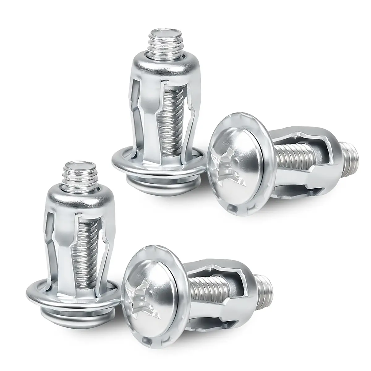 90-Pieces Button Rivet Locking Nuts Set - Heavy-Duty Carbon Steel High-Strength Industrial Hardware, Bolt-Compatible, for Fixing, Reinforcement in Humid Environments (M4, M5, M6 3 Sizes)