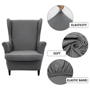 Solid Color Elastic Single Sofa Slipcover, 1 Set Modern Simple Sofa Cover, Dustproof Soft Sofa Protector for Home Living Room Hotel Dining Room Decor, Stretch Chair Slipcover