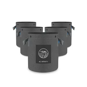 Heavy Duty Reusable Fabric Pots,  1 Gallon, 5-Pack