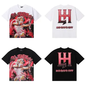 Unisex Double Cotton Short-Sleeve Sports T-Shirt - High-Quality, Rhinestone-Embellished Life Hustlers Masked Angel Archery Design, Casual Streetwear for Summer Festivals, Back to School Slim Shape Men's Moisture Wicking