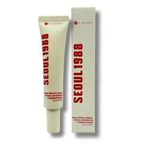 KSECRET SEOUL 1988 Eye Cream with 4% Retinal Liposome & Fermented Bean for Wrinkles Dark Circles Lightweight Hyaluronic Acid Moisturizer Niacinamide 30ml - Pigmentation