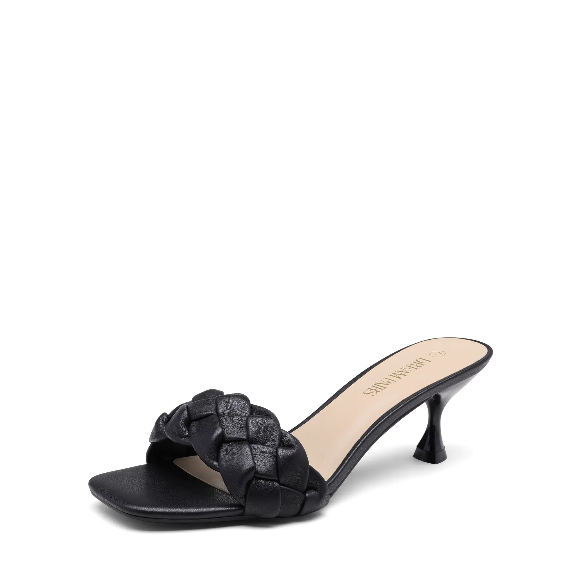 Dream Pairs Women's Shoes, Classy Open-Toe Kitten-Heel Sandals with Rhinestone Braided Strap, Padded Insole for Dress & Party, Women's Sandals, Toe Shoes, Kitten Heels, Classy Heels