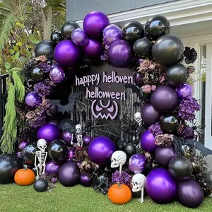 Purple and Black Balloons Dark Purple Balloon Garland Metallic Purple Balloon Arch Lavender Lilac Balloons For Wednesday Birthday Vampirina Retirement Nightmare Prom Halloween Party Decoration Kit