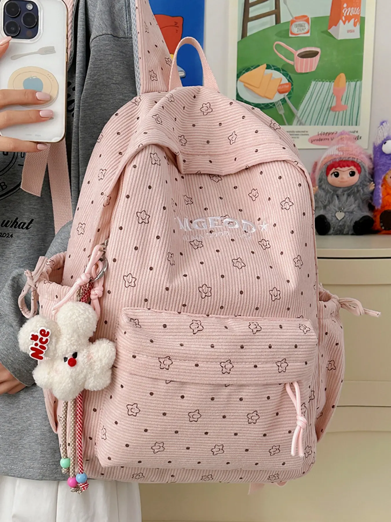 2026 College Style Cute Student Backpack, Large Capacity Lightweight Backpack for Girls, Fresh High School University Bag