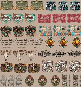 WESTERN (1) TRUCKER HAT PREMADE GANGSHEET  - 22X24  DTF TRANSFERS - DIRECT TO FILM