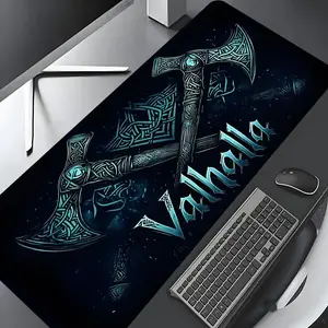 Vintage Valhalla Pattern Mouse Pad, Rectangle Gaming Mouse Pad, Non-slip Rubber Pad, Desk Decor for Home, Office, Laptop, Desktop Computer Games, Gaming Desk Accessory, Desk Accessories, Desk Gadgets, Desk Supplies
