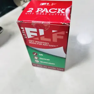 Product Review of Little Elf Gift Wrap Cutting Tool (2-Pack) - As Seen on Shark Tank - Easy and Safe Wrapping Paper Cutting Tool from z**_