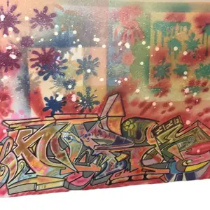 TOPIK TSK Original Graffiti Art on 20x16 Cotton Canvas - Handmade with Spray Paint & Acrylic Markers, Signed & Dated, Original Posters
