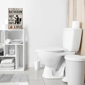 Vintage Metal Tin Sign 8X12inch-This Is A Bathroom Not An Internet Cafe & Split Wall Art Decor For Home Farmhouse Washroom Bathroom Gift