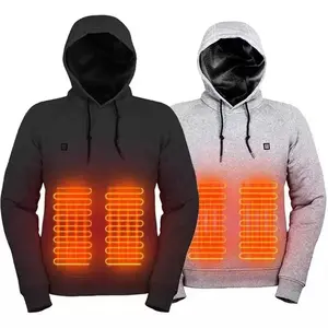 Men's Winter USB Heating Hoodie - Warm Hooded Electric Outdoor Casual Top